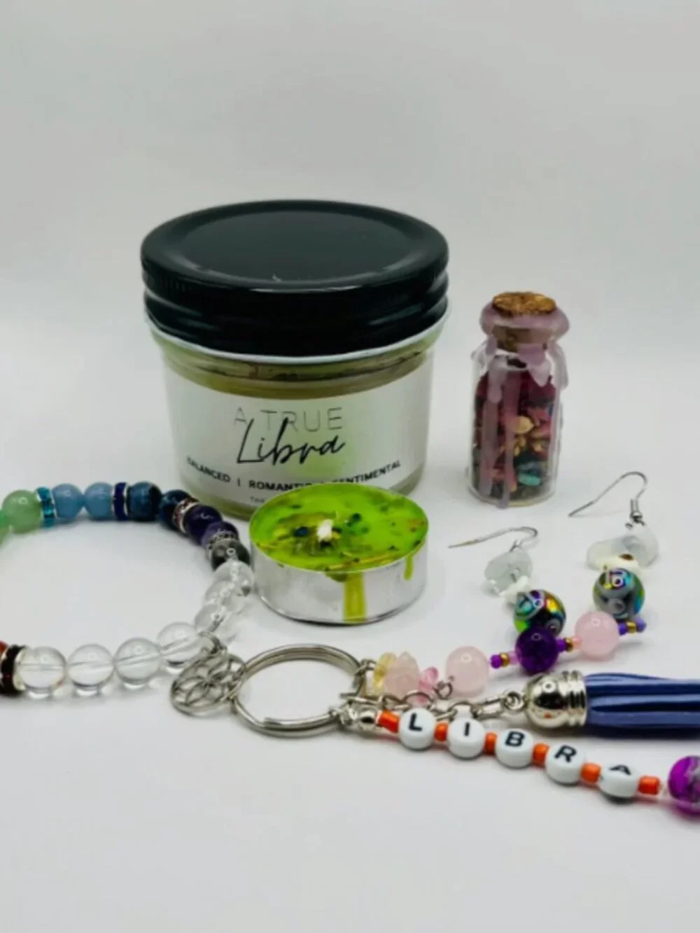 LIBRA GIFT SET Zodiac Healing Crystals Gift Set (6 pc) - FREE abundance candle